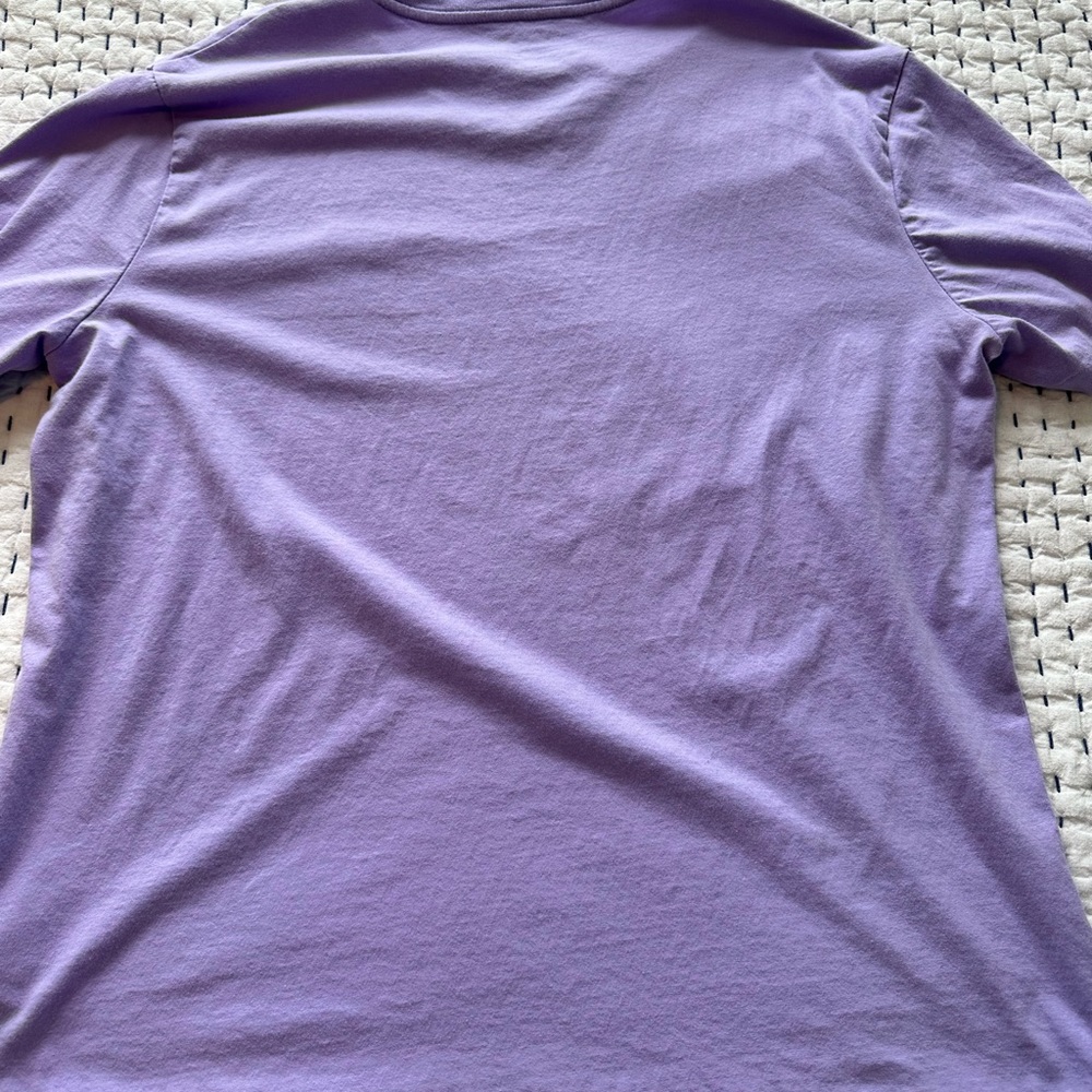 Men’s Large Purple Ralph Lauren Polo Cotton V Neck Short Sleeve Tee-Shirt - Picture 4 of 5